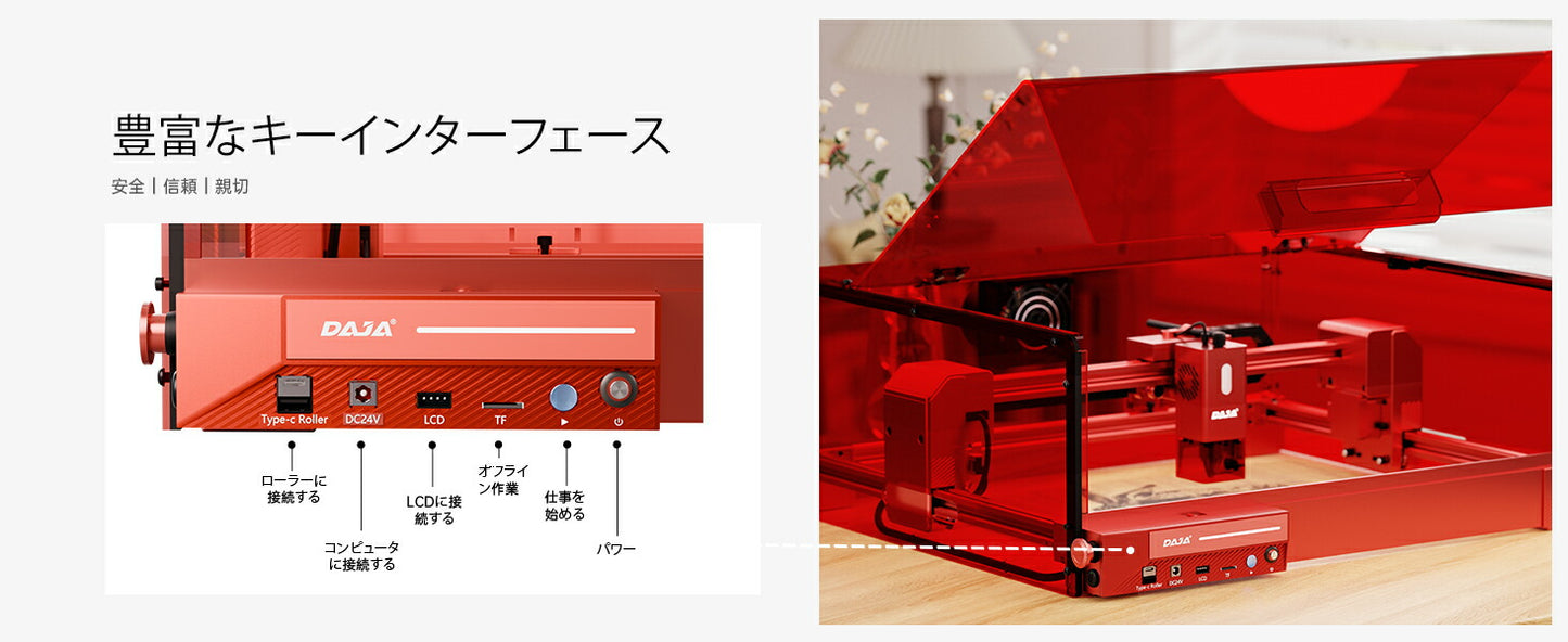 レーザー彫刻機 加工機 レーザー 加工 カッター ダイオードレーザー ファイバーレーザー DAJA-A6Pro