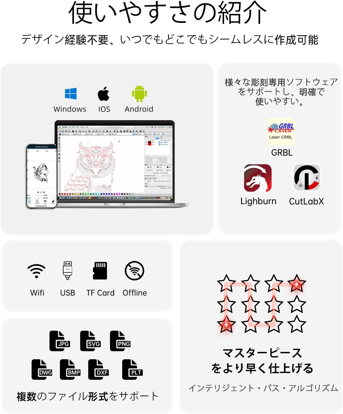 レーザー彫刻機 加工機 レーザー 加工 カッター ダイオードレーザー ファイバーレーザー DAJA-A6Pro