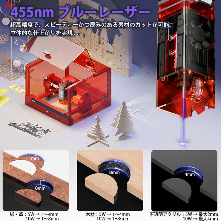 レーザー彫刻機 加工機 レーザー 加工 カッター ブルーレーザー レッドレーザー DAJA-A7Minipro