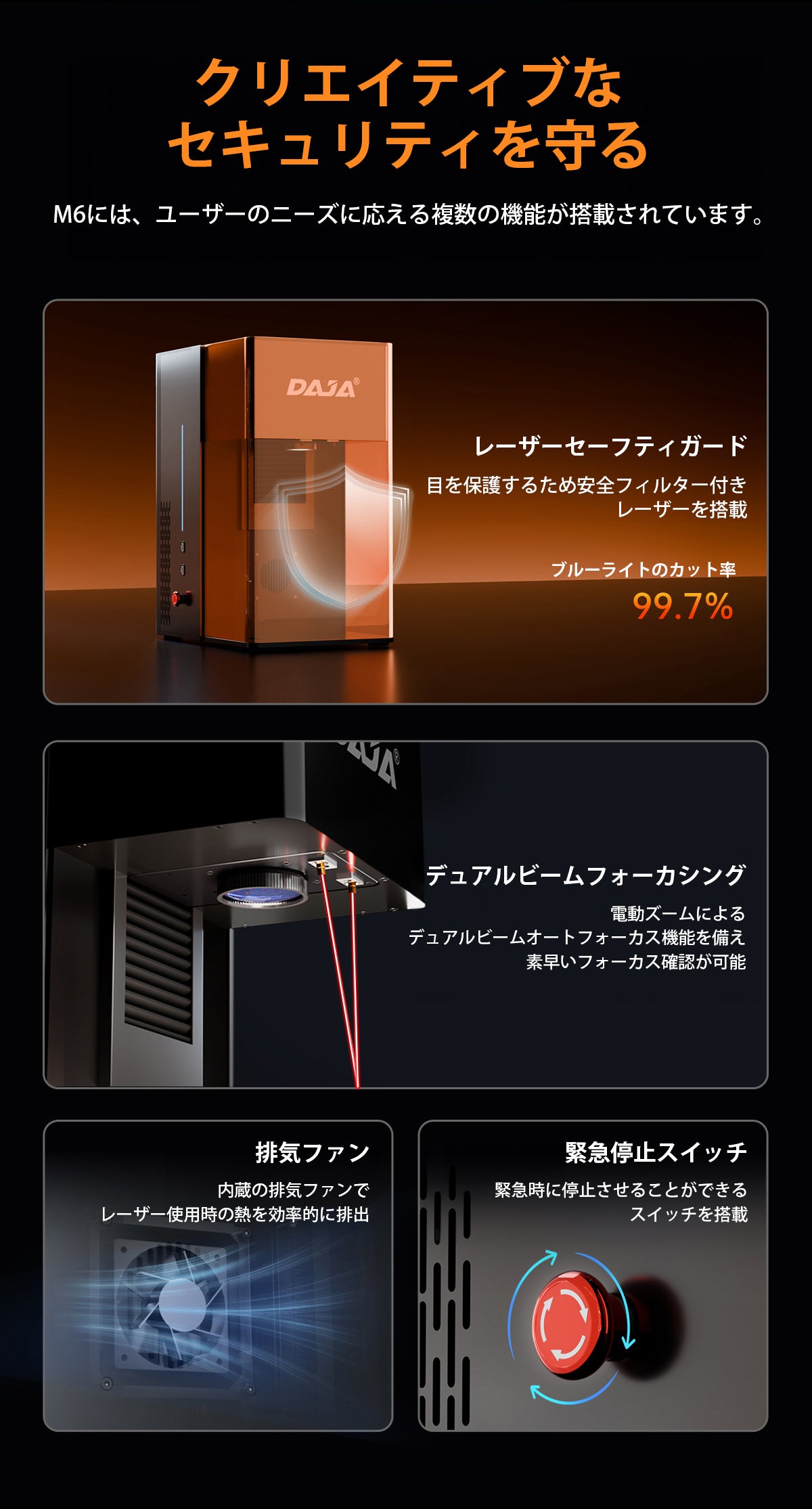 レーザー彫刻機 加工機 レーザー 加工 カッター ダイオードレーザー ファイバーレーザー DAJA-M6