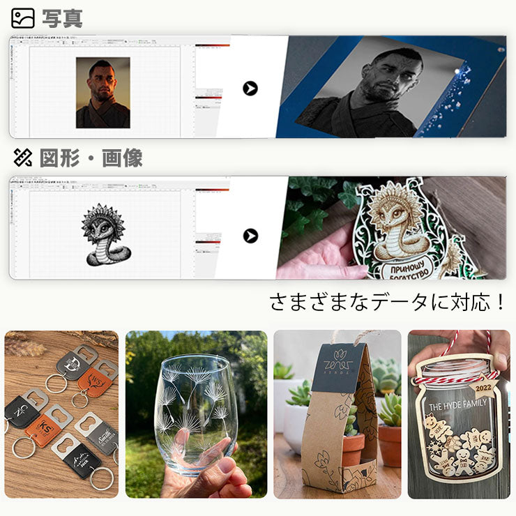 レーザー彫刻機 小型 加工機 レーザー 加工 カッター スマホ対応 軽量 コンパクト レーザーカッター ミニ 5W 10W LASER-DAJADJ6PRO